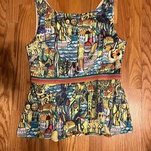 Anthropologie Weston brand peplum top LARGE